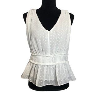 Bishop + Young Women's Swiss Dot Tank in White - Size Small